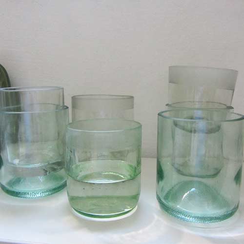 I was a bottle: Glas-Flaschen - Lampen und Leuchten, Laternen, Gläser, Vasen und Schalen aus Glas: Gläser aus alten Glasflaschen