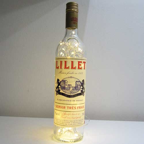 I was a bottle: Glas-Flaschen - Lampen und Leuchten, Laternen, Gläser, Led-Flaschenlampen: Lillet Led-Flaschenlampe mit golgelbem Licht