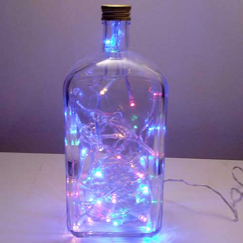 I was a bottle: Glas-Flaschen - Lampen und Leuchten, Laternen, Gläser, Led-Flaschenlampen: Sporer Punsch Flaschenlampe mit bunten Leds