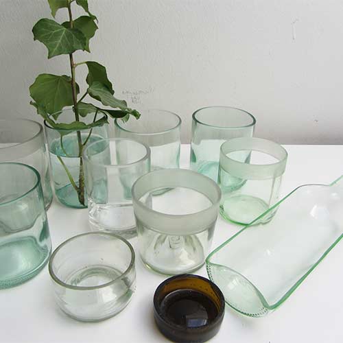 I was a bottle: Glas-Flaschen - Lampen und Leuchten, Laternen, Gläser, Vasen und Schalen aus Glas: Gläser und Schalen aus Glasflaschen